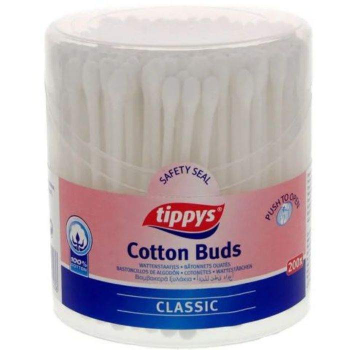 Tippys Cotton Ear Buds Drum 24x200pcs