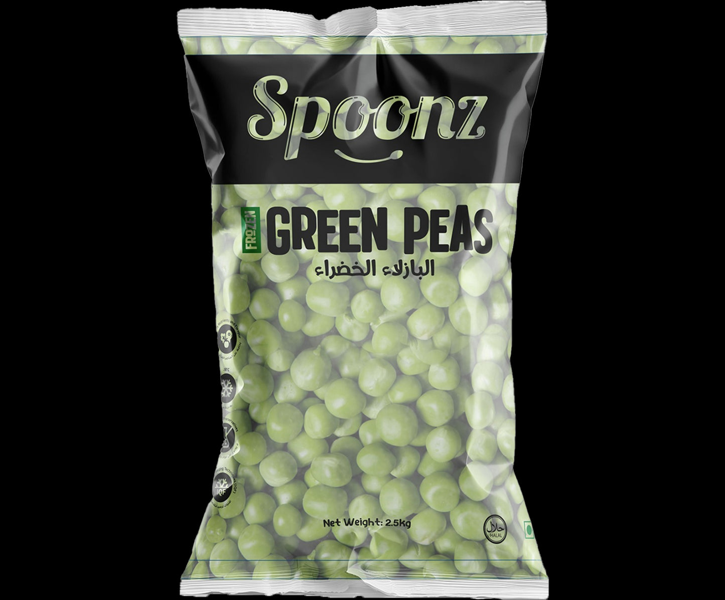Spoonz Green Peas Frozen 4x2.5kg