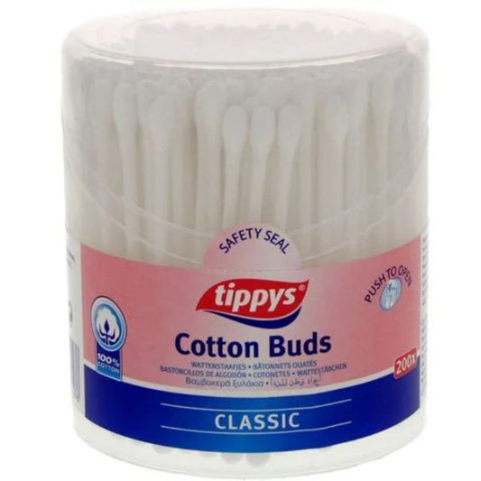 Tippys Cotton Ear Buds Drum 24x200pcs