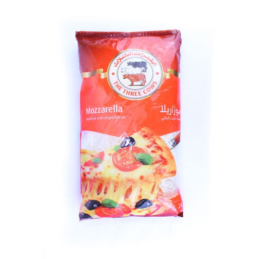 3 Cow Shredded Mozzarella Cheese 6x2kg