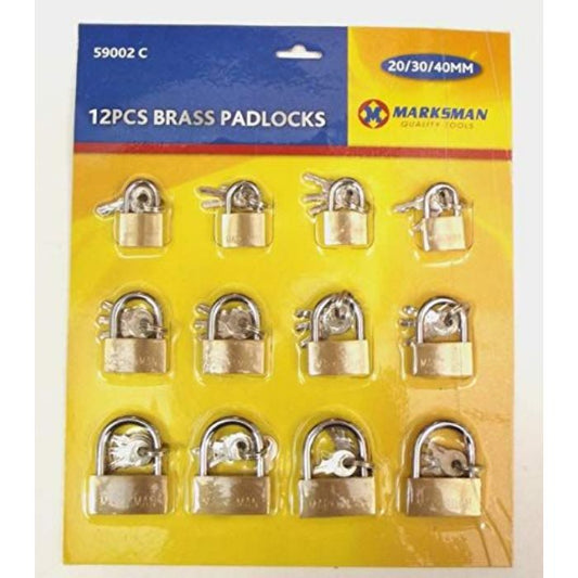 Brass Padlock 20mm 1x12pcs