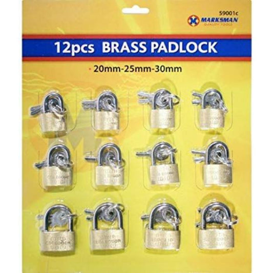 Brass Padlock 25mm  1x12pcs