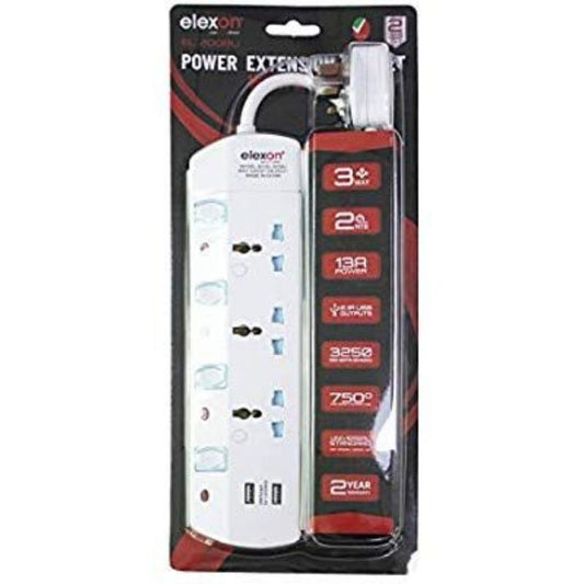 Elexon Ext.Socket 3Way 2Usb 2Mtr El2008U