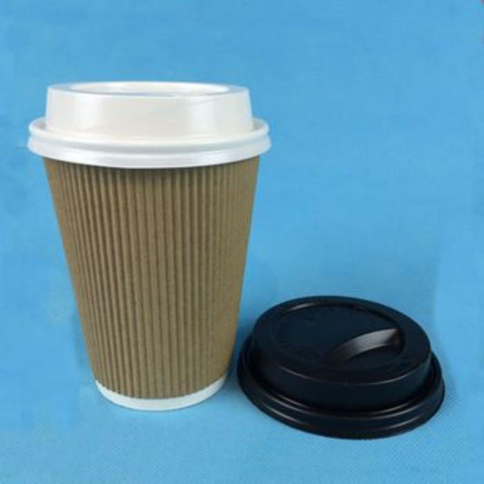 Paper Cup Ripple Wrap W/Lid 8oz 20x25pcs