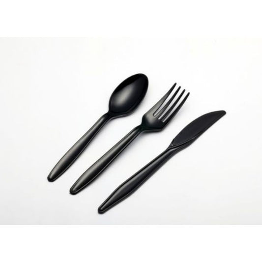 Plastic Table Spoon HD Black (B)40x50pcs