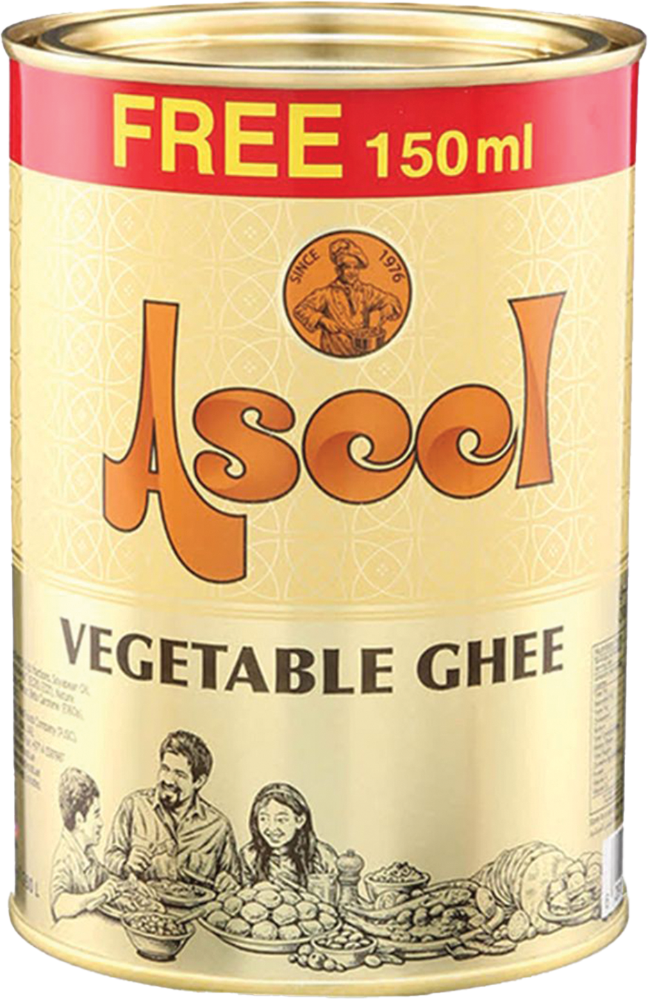 Aseel Vegetable Ghee 12x1LTR+150ml Free