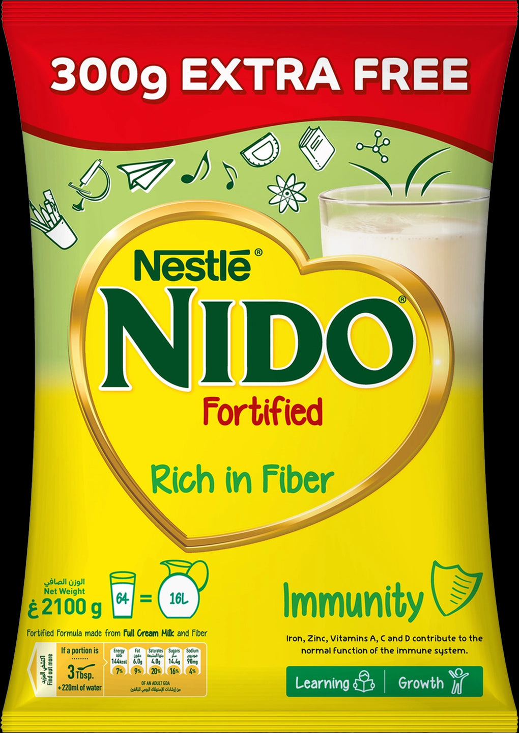 Nido Milk Powder Pouch 6x(1800+300gfree)
