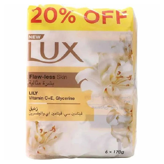 Lux Soap Flaw-Less Skin Lily 8x(6x170gm)