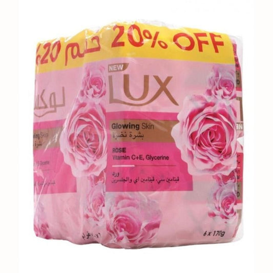 Lux Soap Glowing Skin Rose 8x(6x170gm)