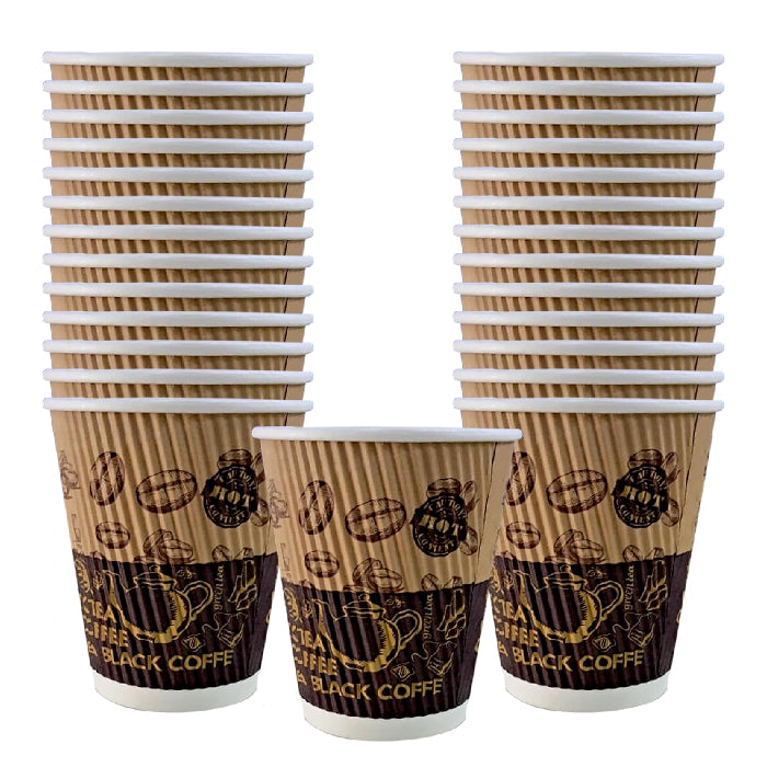 Al Jaleeb Paper cups 8oz Ripple20x25pcs
