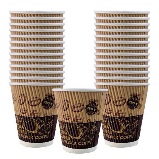 Al Jaleeb Paper cups 8oz Ripple20x25pcs