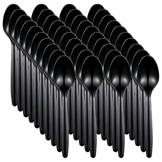 Ozone Plastic Spoon Black (HD) 40X50pcs