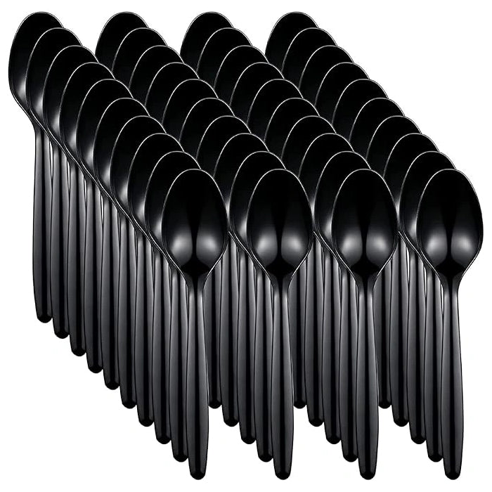 Ozone Plastic Spoon Black (HD) 40X50pcs