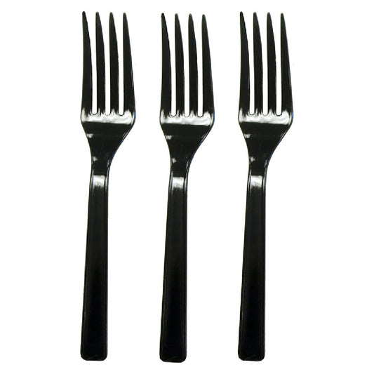 Ozone Plastic Fork Black (HD) 40X50pcs