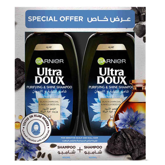 Garnier U/Doux Shmp Charcoal 600ml+400ml