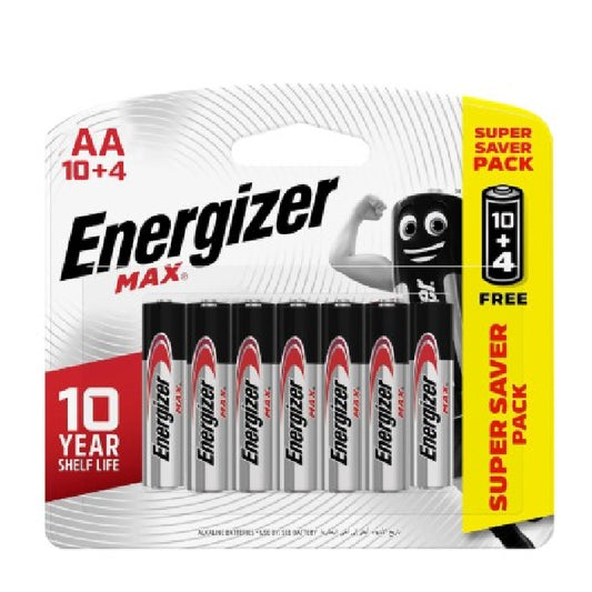 Energizer ALK Battery MaxBP10 AA 10+4